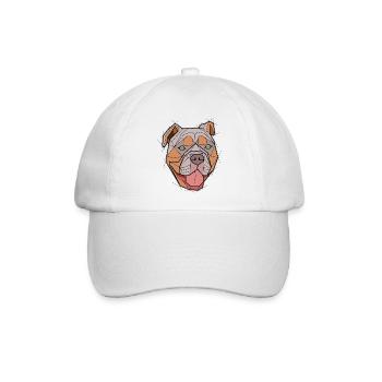 Geometrische Bulldogge (Farbe) - Baseballkappe - Weiß/Weiß - Vorne