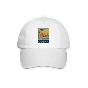 Kobra Schlange vintage bunt Natur Zunge Geschenk - Baseballkappe - Weiß/Weiß - Vorne