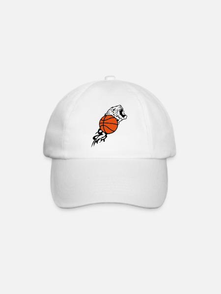 basketball Tiger flamme1 - Baseballkappe - Weiß/Weiß