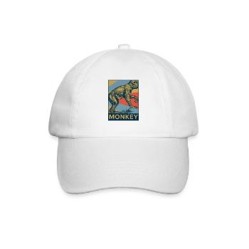 Affe Primaten Schimpanse Gorilla Tier Geschenk - Baseballkappe - Weiß/Weiß - Vorne