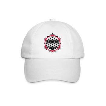 Blume des Lebens - stamp - Lotus - Baseballkappe - Weiß/Weiß - Vorne