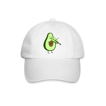 Avocado mit Geige - Baseballkappe - Weiß/Weiß - Vorne