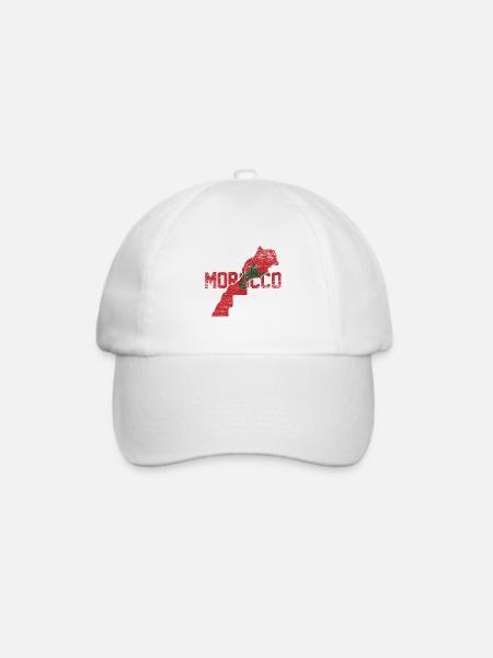 Marokko - Baseballkappe - Weiß/Weiß