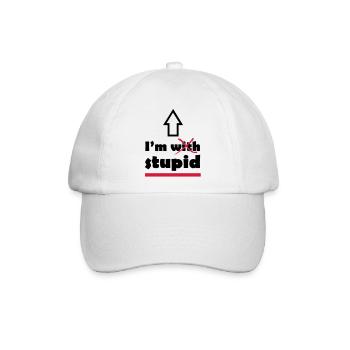 I'm with stupid - Baseballkappe - Weiß/Weiß - Vorne