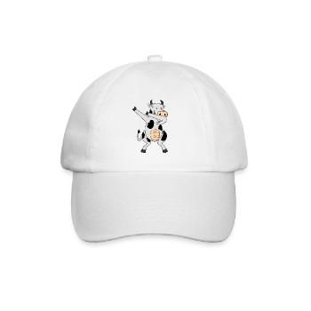 Lustige Kuh als Geschenkidee für Freunde - Baseballkappe - Weiß/Weiß - Vorne