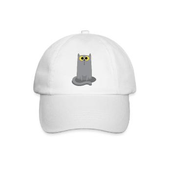 Graue Katze sitzen - Baseballkappe - Weiß/Weiß - Vorne