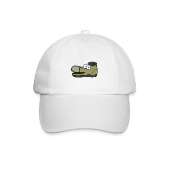 Kindershirt Schuhshirt Kindermotiv alter Schuh - Baseballkappe - Weiß/Weiß - Vorne