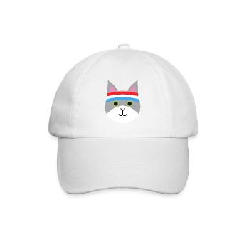 Jogging Katze - Baseballkappe - Weiß/Weiß - Vorne