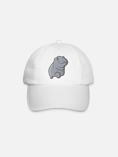 Hippo Nilpferd Flusspferd Dickhäuter Hippopotamus - Baseballkappe - Weiß/Weiß