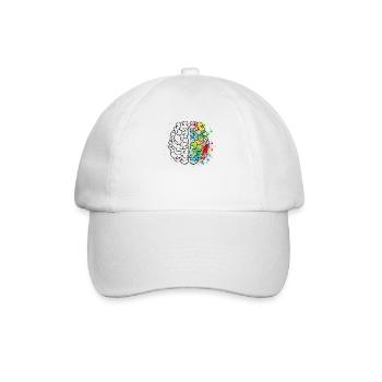 Gehirn Kunst und Wissenschaft Logik & Kreativität - Baseballkappe - Weiß/Weiß - Vorne