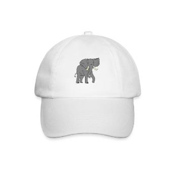 Elefant - Elephant - Baseballkappe - Weiß/Weiß - Vorne
