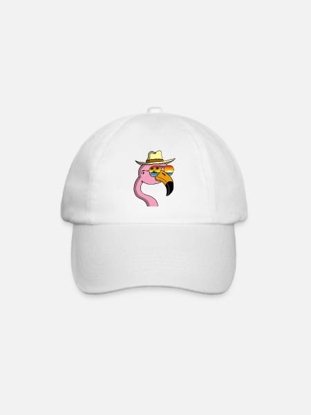 Flamingo im Urlaub - Baseballkappe - Weiß/Weiß
