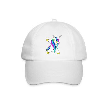Dabbing unicorn Einhorn - Baseballkappe - Weiß/Weiß - Vorne