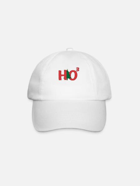 Spaß HO3 Mathe-Sonderlings-Weihnachtsbaum Ho Ho Ho - Baseballkappe - Weiß/Weiß