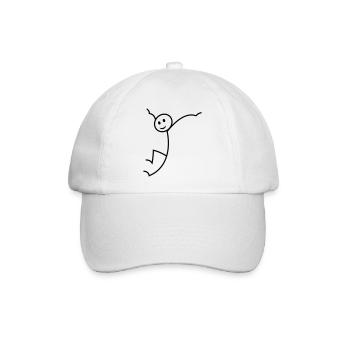 Strichmännchen - Baseballkappe - Weiß/Weiß - Vorne