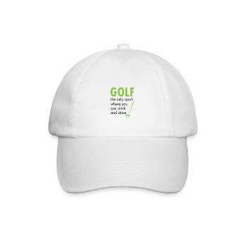 Golf golfen Golfschläger Caddy Geschenk Golfshirt - Baseballkappe - Weiß/Weiß - Vorne