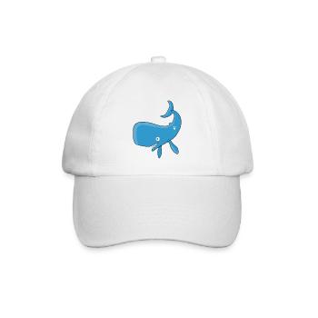 Kleiner blauer Wal - Baseballkappe - Weiß/Weiß - Vorne