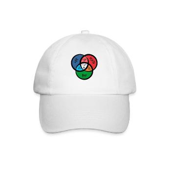 Schrödingers Katze lustiges Big Bang Geschenk - Baseballkappe - Weiß/Weiß - Vorne