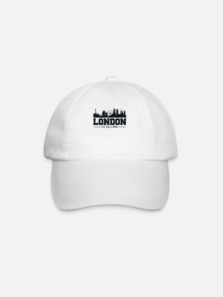 Ehrfürchtiges London nennt Skyline Großbritannien - Baseballkappe - Weiß/Weiß