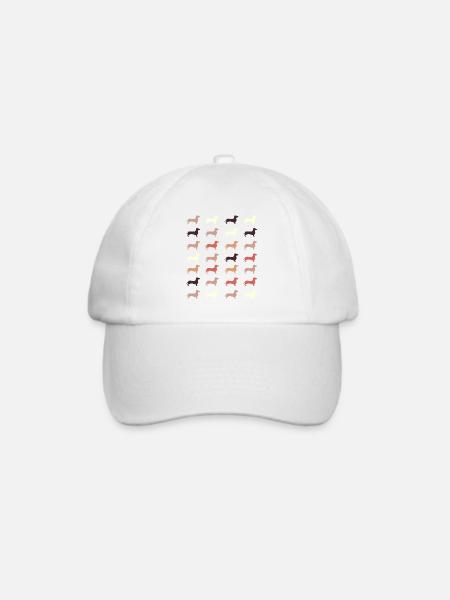 Dackel - Baseballkappe - Weiß/Weiß