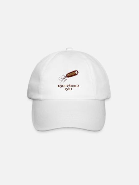 Escherichia coli Biologie Bakterie Darm Geschenk - Baseballkappe - Weiß/Weiß