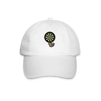 Dartboard Darts Dartspieler - Baseballkappe - Weiß/Weiß - Vorne