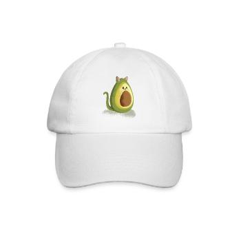 Avocado Cat - Baseballkappe - Weiß/Weiß - Vorne