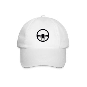 Lenkrad Auto Fahren Fahrzeug Steuer Geschenk Idee - Baseballkappe - Weiß/Weiß - Vorne