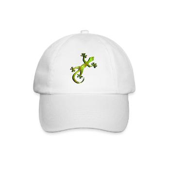 Gecko Gekko Salamander Tier Reptil Eidechse - Baseballkappe - Weiß/Weiß - Vorne