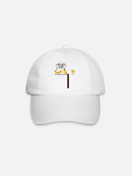 WLAN WIFI Vogel online Informatik - Baseballkappe - Weiß/Weiß