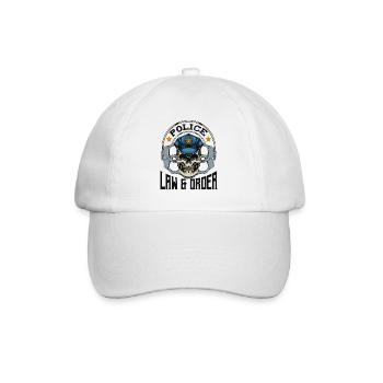 Polizei Totenkopf Gesetz Totenschädel Geschenk - Baseballkappe - Weiß/Weiß - Vorne