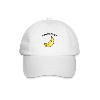 Powered by Banane Vegan Vegetarisch Pflanzen Power - Baseballkappe - Weiß/Weiß - Vorne