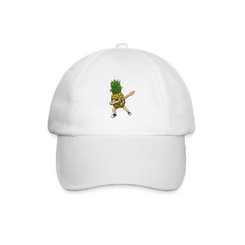 Pineapple Dabbing Ananas Cool - Baseballkappe - Weiß/Weiß - Vorne