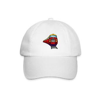 Zug Lokomotive Dampflok Eisenbahn Bahn Geschenk - Baseballkappe - Weiß/Weiß - Vorne