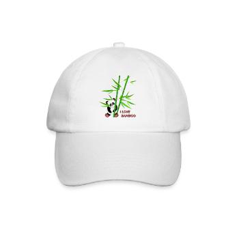 Fleda Maus Design: I love bamboo - Baseballkappe - Weiß/Weiß - Vorne
