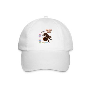 Jahr des Affen Geschenkidee mit Tierzeichen Fans - Baseballkappe - Weiß/Weiß - Vorne