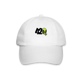 Alien 420 - Baseballkappe - Weiß/Weiß - Vorne