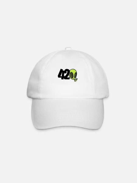 Alien 420 - Baseballkappe - Weiß/Weiß