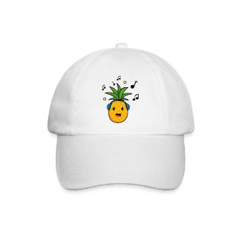 Musical Pineapple , Ananas - Baseballkappe - Weiß/Weiß - Vorne