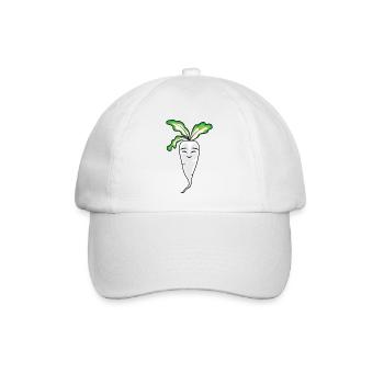 Köstliche Radish Cartoon - Baseballkappe - Weiß/Weiß - Vorne