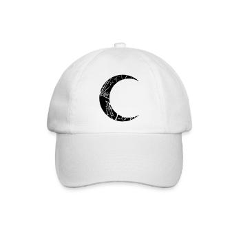 kratzer risse mond sichelmond halbmond nacht vollm - Baseballkappe - Weiß/Weiß - Vorne