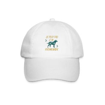 Hundeshirt • Ich gehe • Hundegeschenk - Baseballkappe - Weiß/Weiß - Vorne