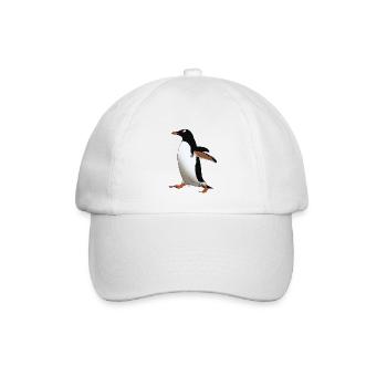 Pinguine leben am Südpol Geschenk für Antarktis - Baseballkappe - Weiß/Weiß - Vorne