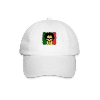 Reggae Jamaika Totenkopf Geschenk - Baseballkappe - Weiß/Weiß - Vorne