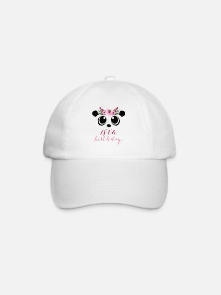 Panda Girl 18. Geburtstag 18 Jahre Kostüm Geschenk - Baseballkappe - Weiß/Weiß