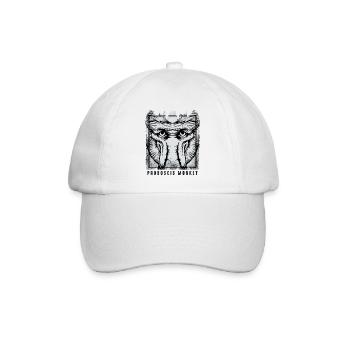Vintage Retro Style Nasenaffe Wildtier Geschenk - Baseballkappe - Weiß/Weiß - Vorne