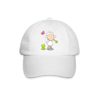 Sheep with Frog Friend - Baseballkappe - Weiß/Weiß - Vorne