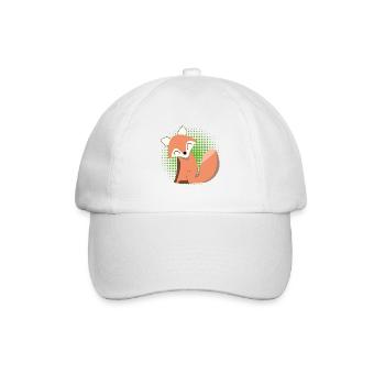Süßer Fuchs – Geschenk für Kinder im Kawaii Stil - Baseballkappe - Weiß/Weiß - Vorne