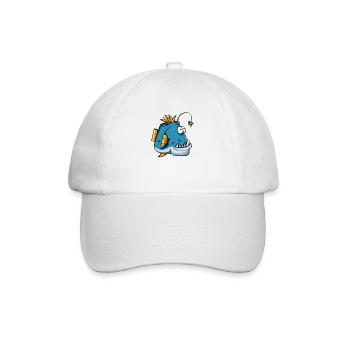 Tiefsee Fisch Anglerfisch Geschenk - Baseballkappe - Weiß/Weiß - Vorne