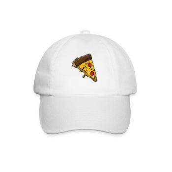 Pizza Pizzer Pizzeria Italien Salami Käse Geschenk - Baseballkappe - Weiß/Weiß - Vorne